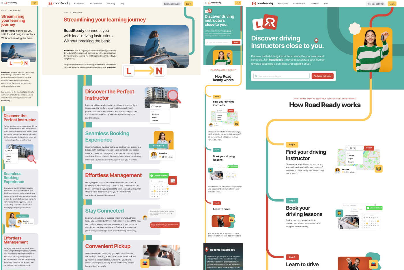 Sitemap and wireframes — public vs member-only zones, Search-to-Book journey